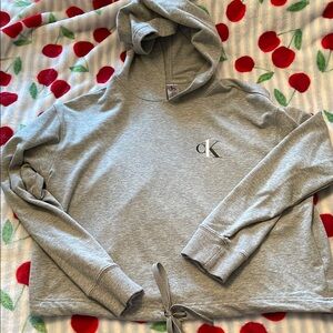 Calvin Klein Gray Adjustable Hoodie Sweater